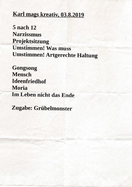 Datei:Setlist Karl kreativ030819.jpg